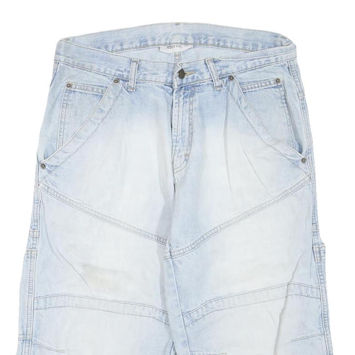 Womens Light Blue Denim Casual Shorts M W32 Cotton Blend Relaxed Fit
