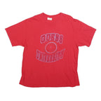 GUESS Womens Red Cotton Blend Graphic T-Shirt One Size Short Sleeve Crew Neck