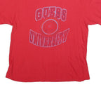 GUESS Womens Red Cotton Blend Graphic T-Shirt One Size Short Sleeve Crew Neck
