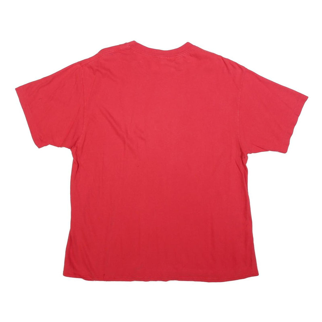 GUESS Womens Red Cotton Blend Graphic T-Shirt One Size Short Sleeve Crew Neck