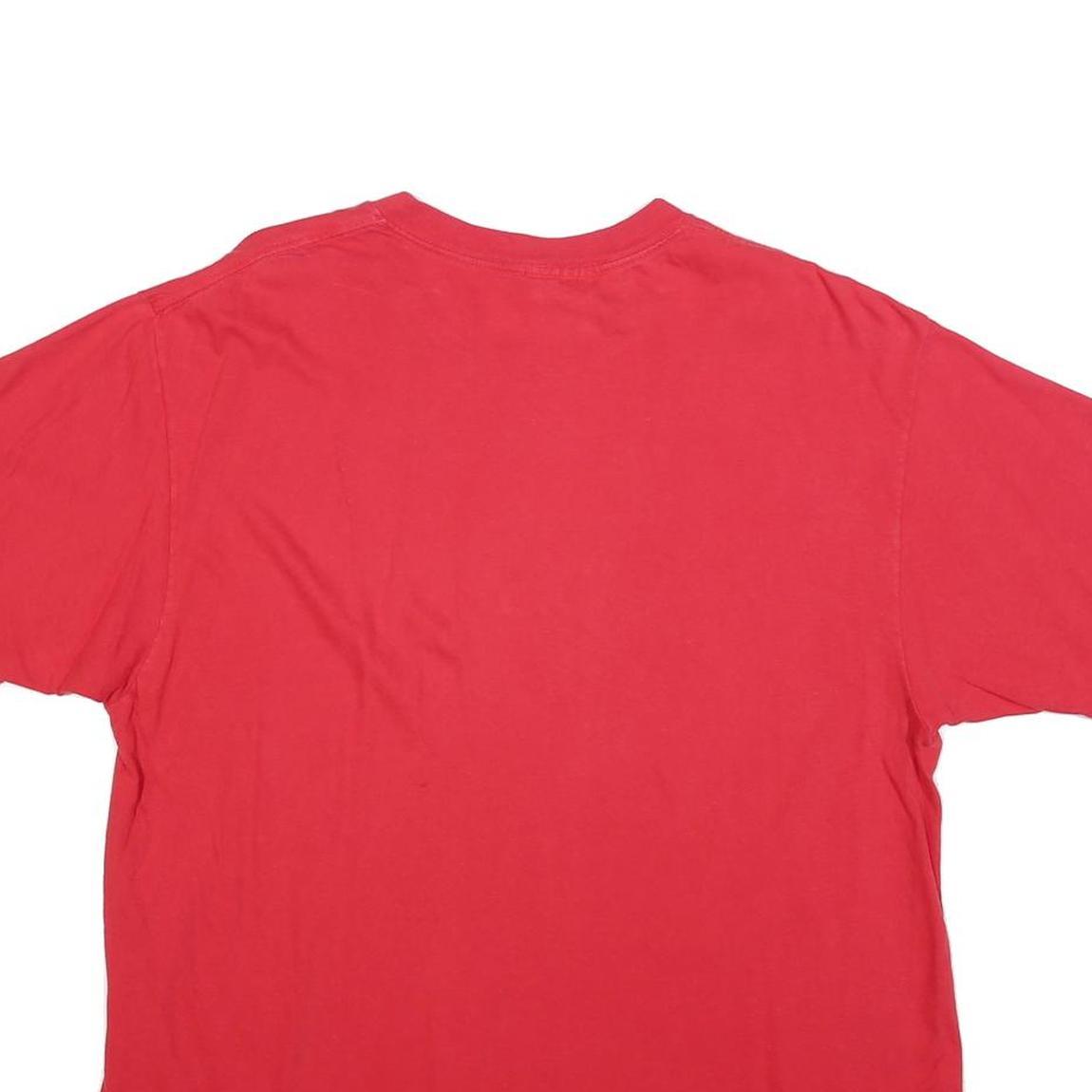 GUESS Womens Red Cotton Blend Graphic T-Shirt One Size Short Sleeve Crew Neck