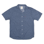 LEVI'S Mens Blue Cotton Blend Star Print Short Sleeve Shirt L Casual Summer