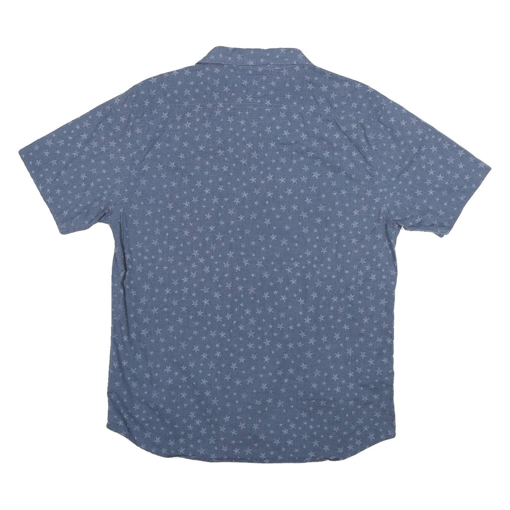 LEVI'S Mens Blue Cotton Blend Star Print Short Sleeve Shirt L Casual Summer