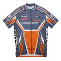 CUORE Mens Blue & Orange Swisspower Cycling Jersey XL Short Sleeve Crew Neck