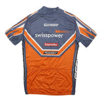 CUORE Mens Blue & Orange Swisspower Cycling Jersey XL Short Sleeve Crew Neck
