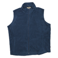WOOLRICH Womens Blue Sleeveless Jacket XL Polyester Blend Zip Front Plain
