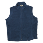 WOOLRICH Womens Blue Sleeveless Jacket XL Polyester Blend Zip Front Plain