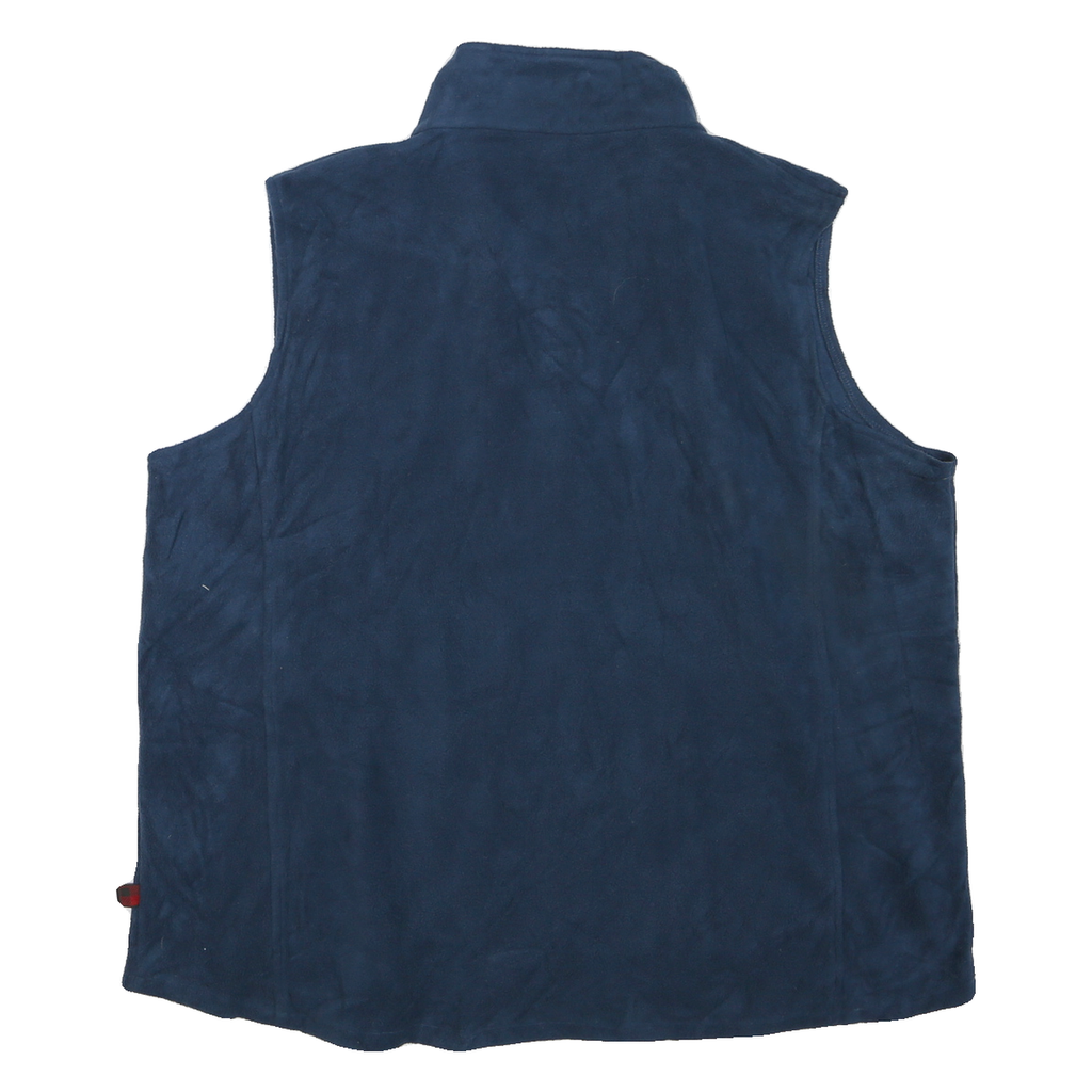 WOOLRICH Womens Blue Sleeveless Jacket XL Polyester Blend Zip Front Plain