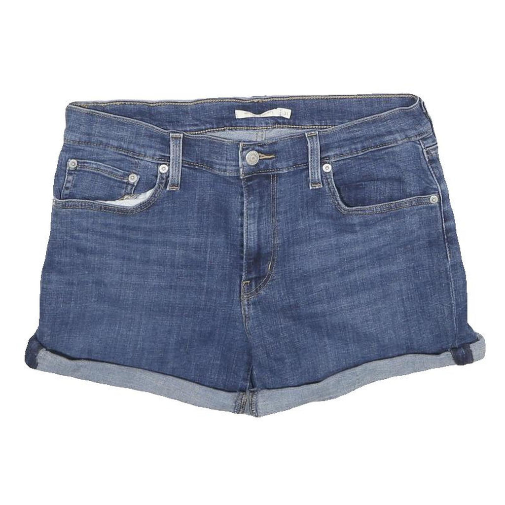 LEVI'S Womens Denim Blue Casual Shorts M W31 Cotton Blend Roll Hem