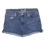 LEVI'S Womens Denim Blue Casual Shorts M W31 Cotton Blend Roll Hem