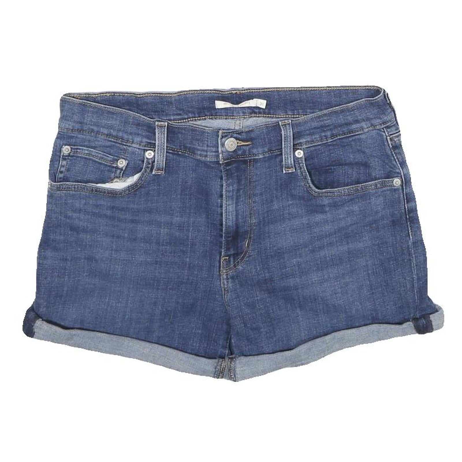 LEVI'S Womens Denim Blue Casual Shorts M W31 Cotton Blend Roll Hem
