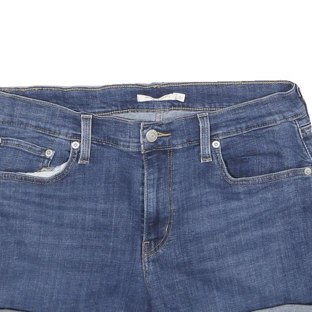 LEVI'S Womens Denim Blue Casual Shorts M W31 Cotton Blend Roll Hem