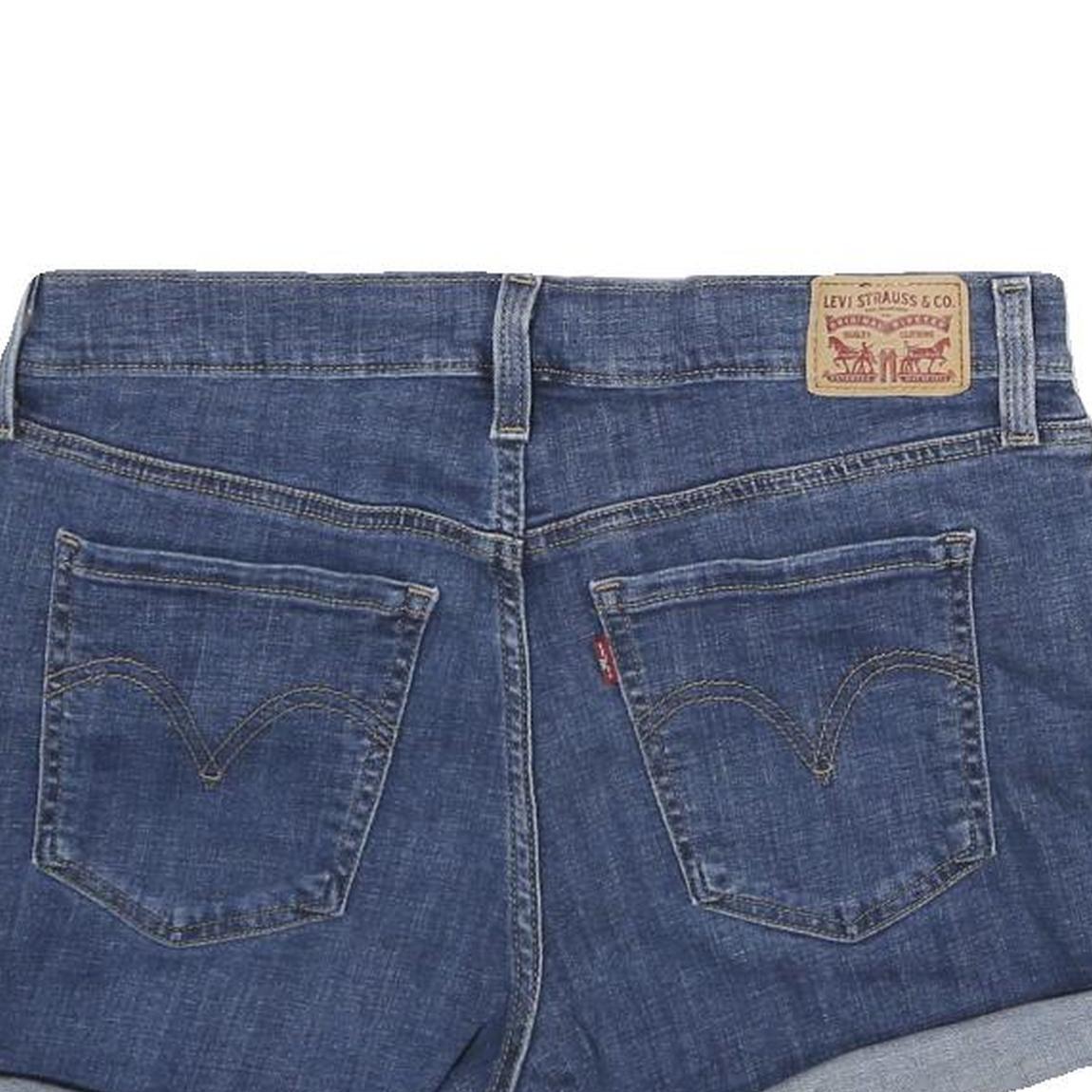 LEVI'S Womens Denim Blue Casual Shorts M W31 Cotton Blend Roll Hem