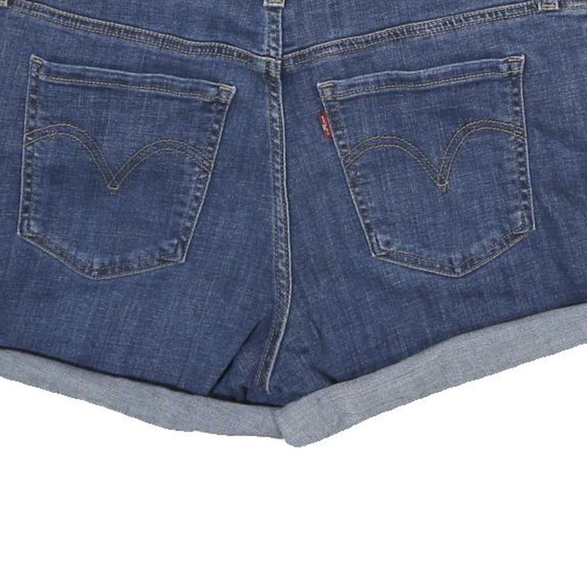 LEVI'S Womens Denim Blue Casual Shorts M W31 Cotton Blend Roll Hem