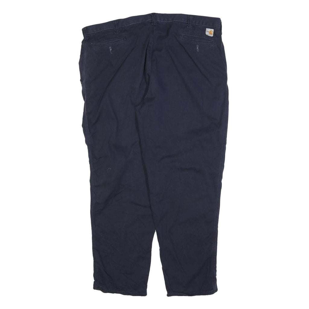 CARHARTT Mens Cotton Blend Navy Relaxed Straight Trousers W46 L32 Workwear