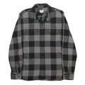 LEVI'S Mens Black & Grey Checked Cotton Shirt L Long Sleeve Button Front Casual