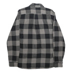 LEVI'S Mens Black & Grey Checked Cotton Shirt L Long Sleeve Button Front Casual