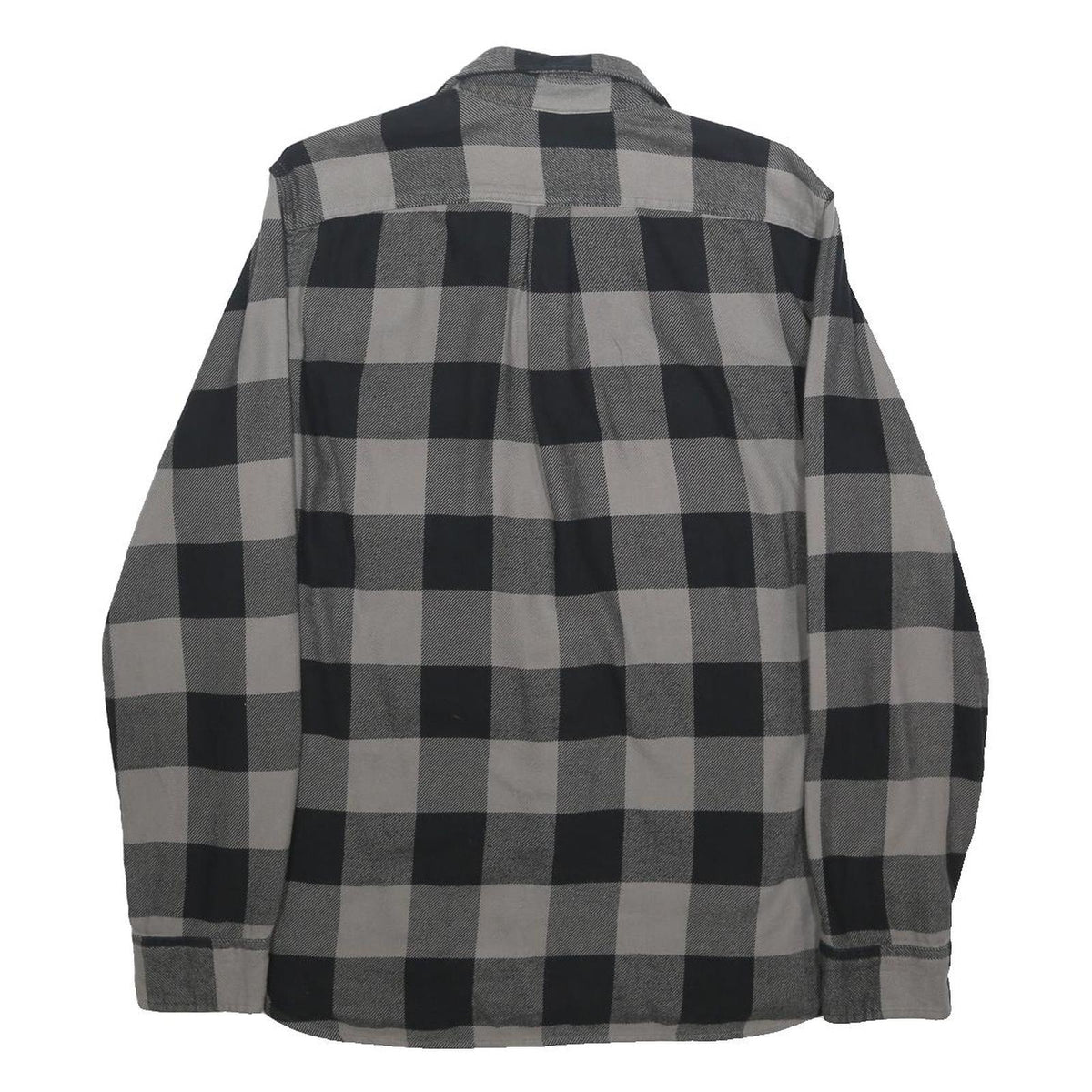 LEVI'S Mens Black & Grey Checked Cotton Shirt L Long Sleeve Button Front Casual