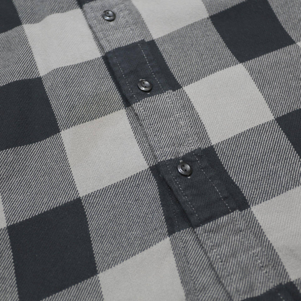 LEVI'S Mens Black & Grey Checked Cotton Shirt L Long Sleeve Button Front Casual