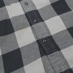LEVI'S Mens Black & Grey Checked Cotton Shirt L Long Sleeve Button Front Casual