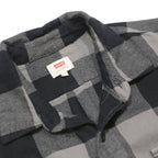 LEVI'S Mens Black & Grey Checked Cotton Shirt L Long Sleeve Button Front Casual
