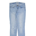 LEVI'S 711 Distressed Womens Jeans Blue Slim Skinny Stone Wash W27 L32