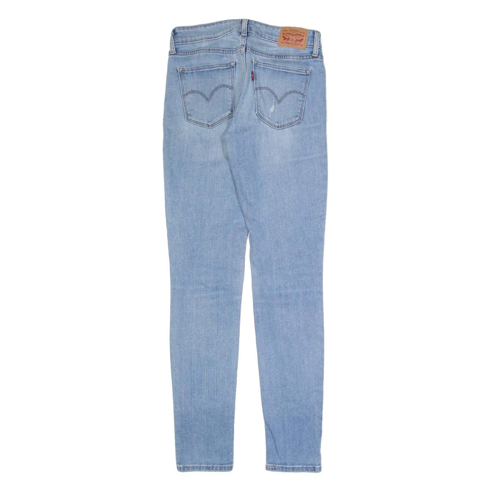 LEVI'S 711 Distressed Womens Jeans Blue Slim Skinny Stone Wash W27 L32