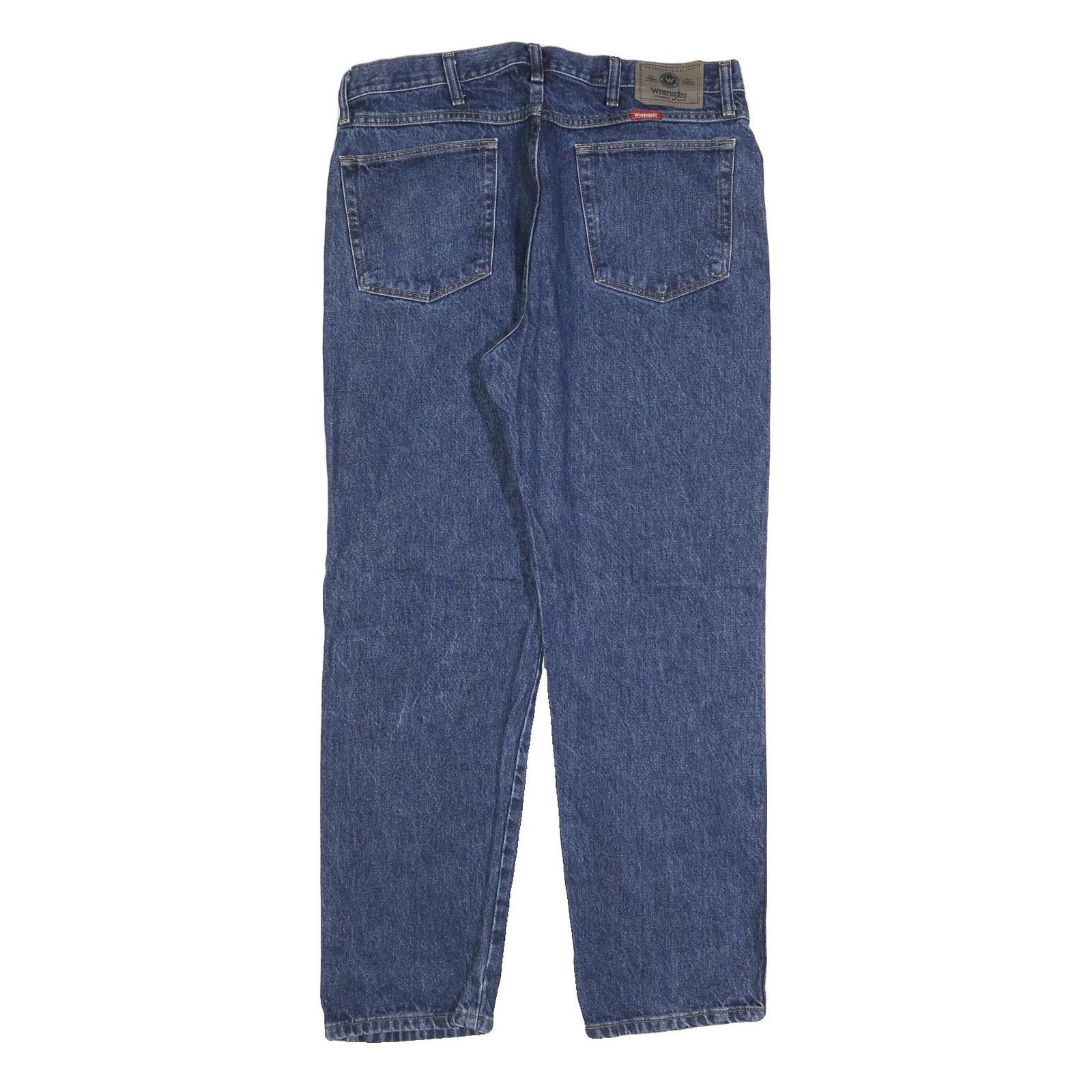WRANGLER Mens Blue Jeans Regular Straight Denim Medium W36 L30 Casual Classic