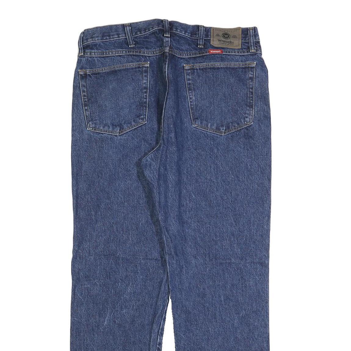 WRANGLER Mens Blue Jeans Regular Straight Denim Medium W36 L30 Casual Classic