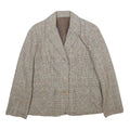 SUIT WORLD Womens Beige Wool Check Jacket M Woven Classic Button Closure