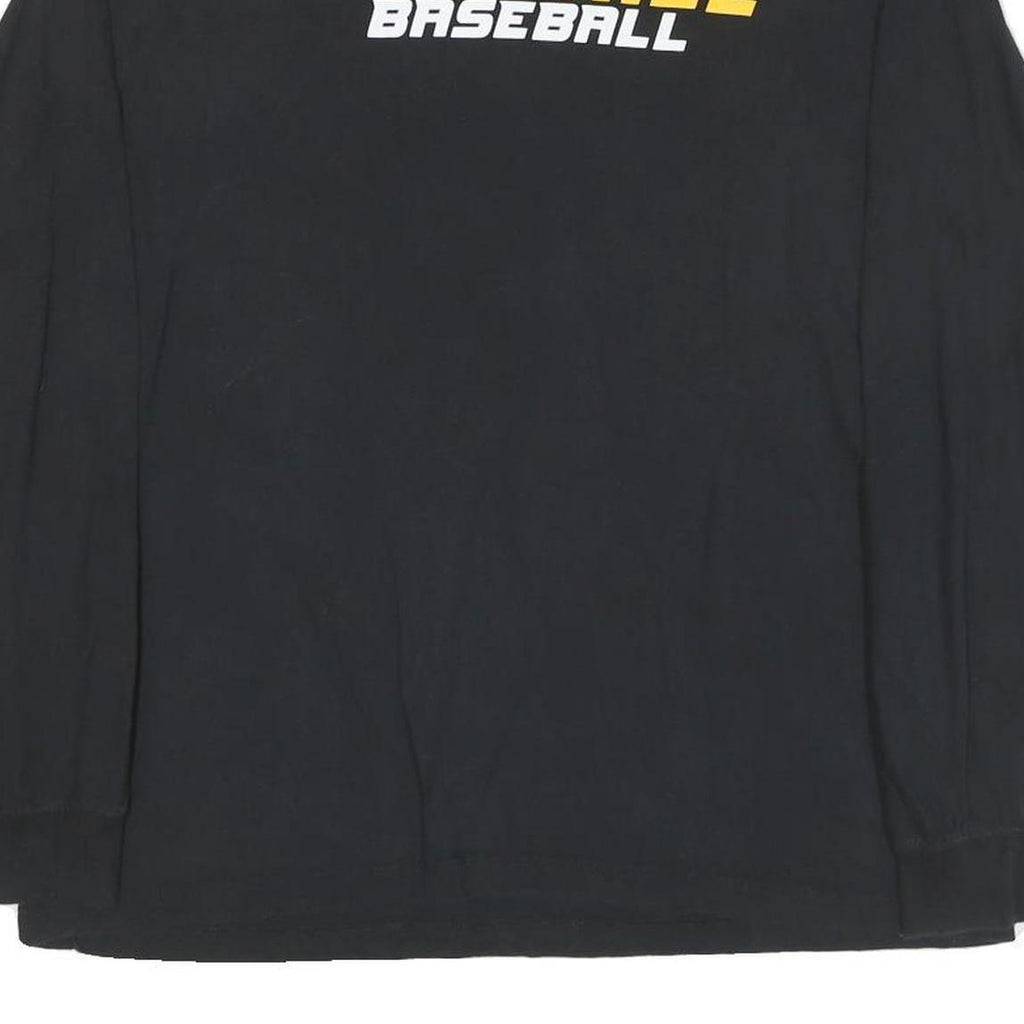NIKE Mens Black Foothill Baseball T-Shirt L Long Sleeve Crew Neck Cotton Blend
