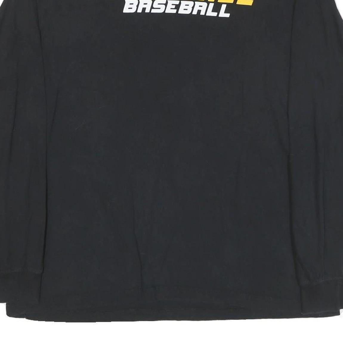 NIKE Mens Black Foothill Baseball T-Shirt L Long Sleeve Crew Neck Cotton Blend