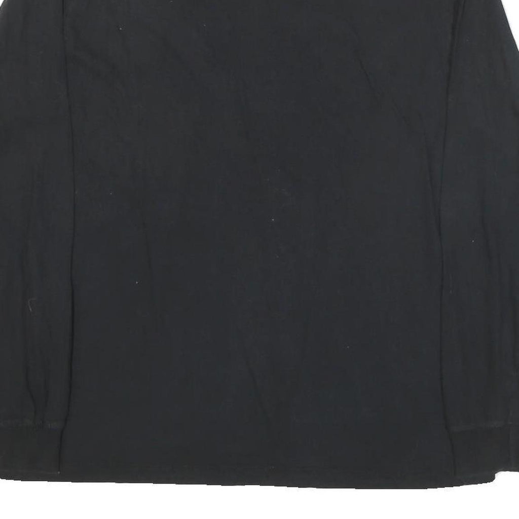 NIKE Mens Black Foothill Baseball T-Shirt L Long Sleeve Crew Neck Cotton Blend