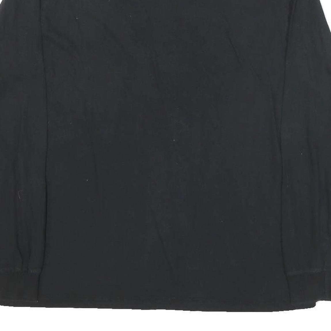 NIKE Mens Black Foothill Baseball T-Shirt L Long Sleeve Crew Neck Cotton Blend