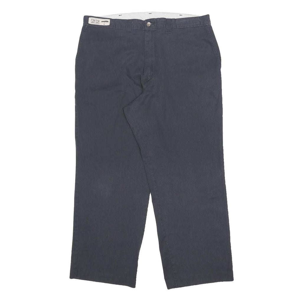 DICKIES Mens Cotton Blend Navy Relaxed Straight Trousers W40 L30 Classic