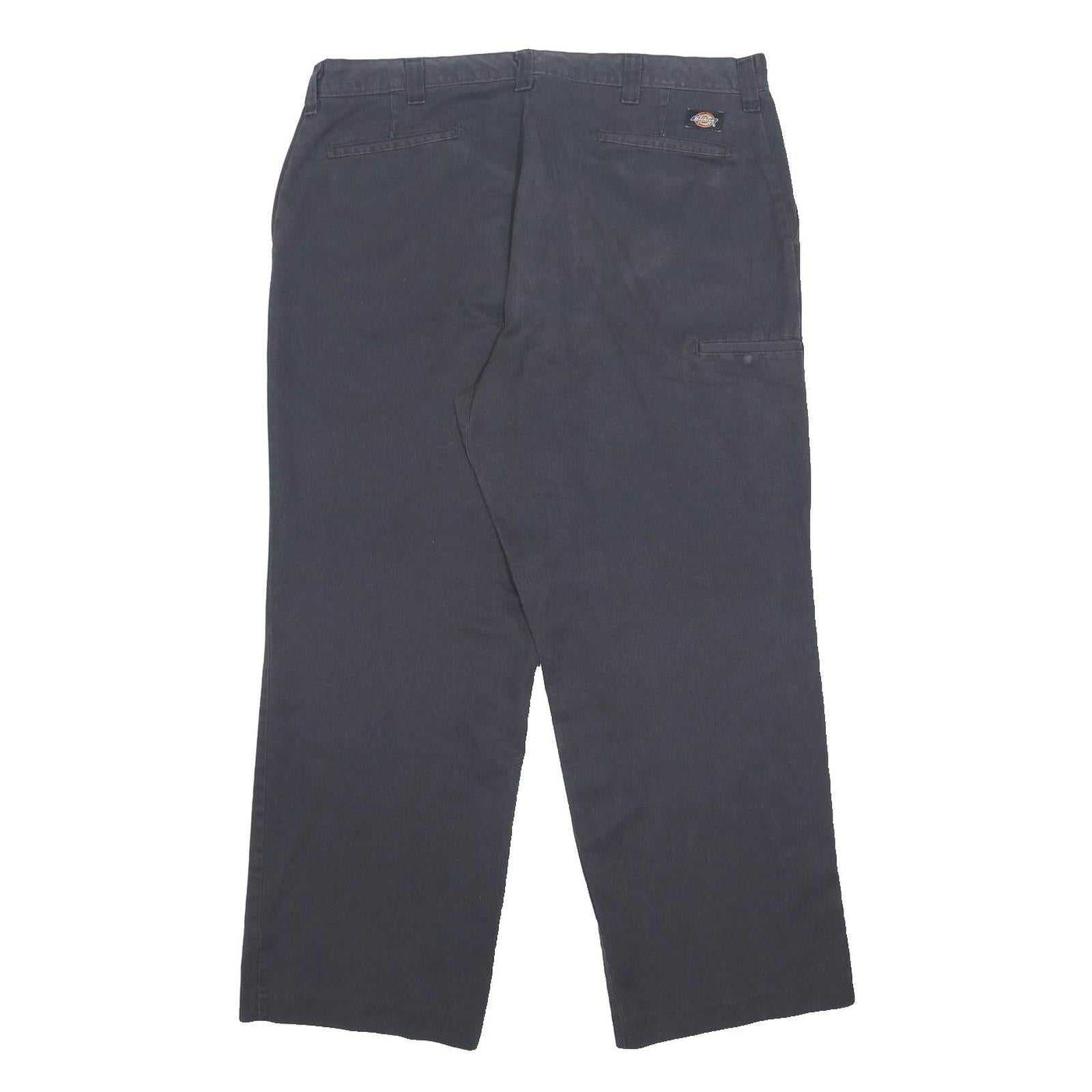DICKIES Mens Cotton Blend Navy Relaxed Straight Trousers W40 L30 Classic