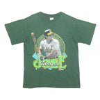 SALEM Mens Green Jose Canseco MLB 1990 Single Stitch A's T-Shirt M Short Sleeve