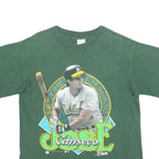 SALEM Mens Green Jose Canseco MLB 1990 Single Stitch A's T-Shirt M Short Sleeve