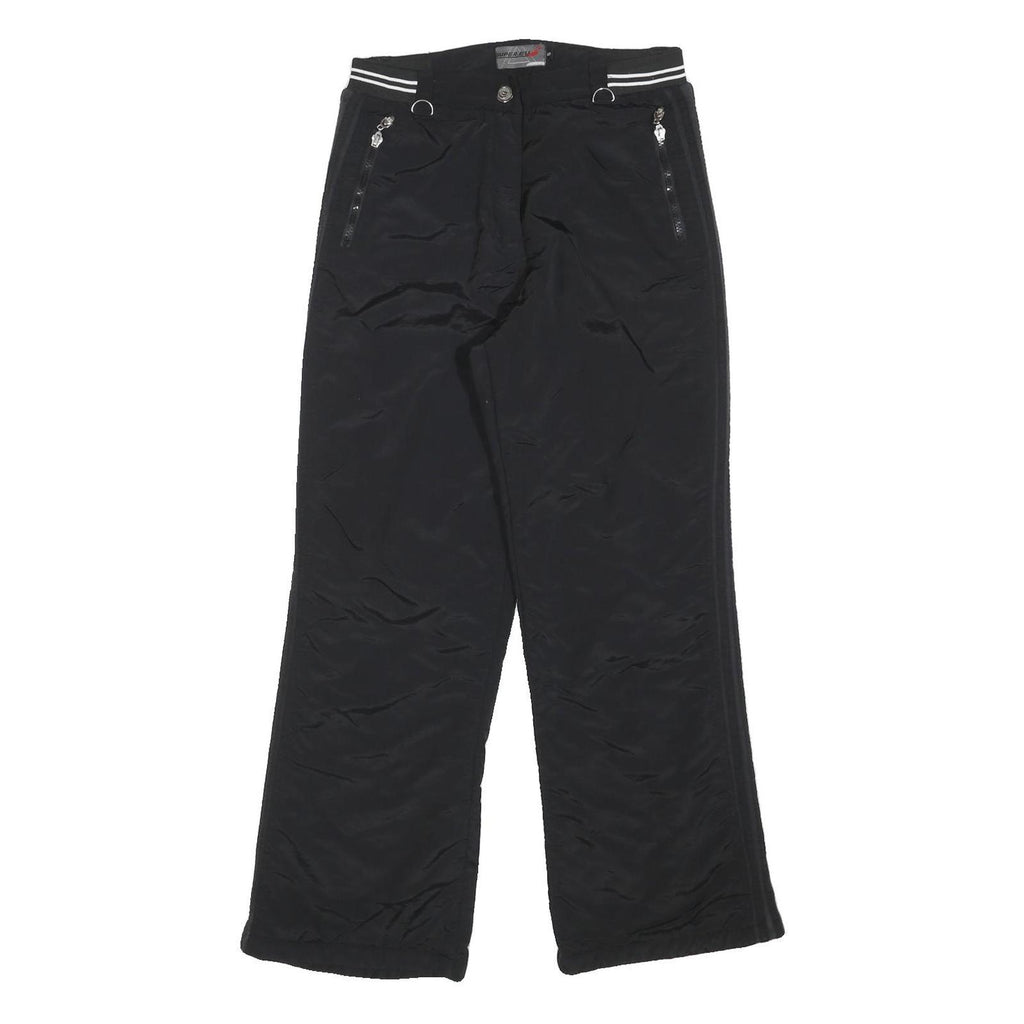 SUPER EU Womens Black Straight Leg Trousers W28 L28 Polyester Blend Woven Zip