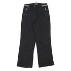 SUPER EU Womens Black Straight Leg Trousers W28 L28 Polyester Blend Woven Zip