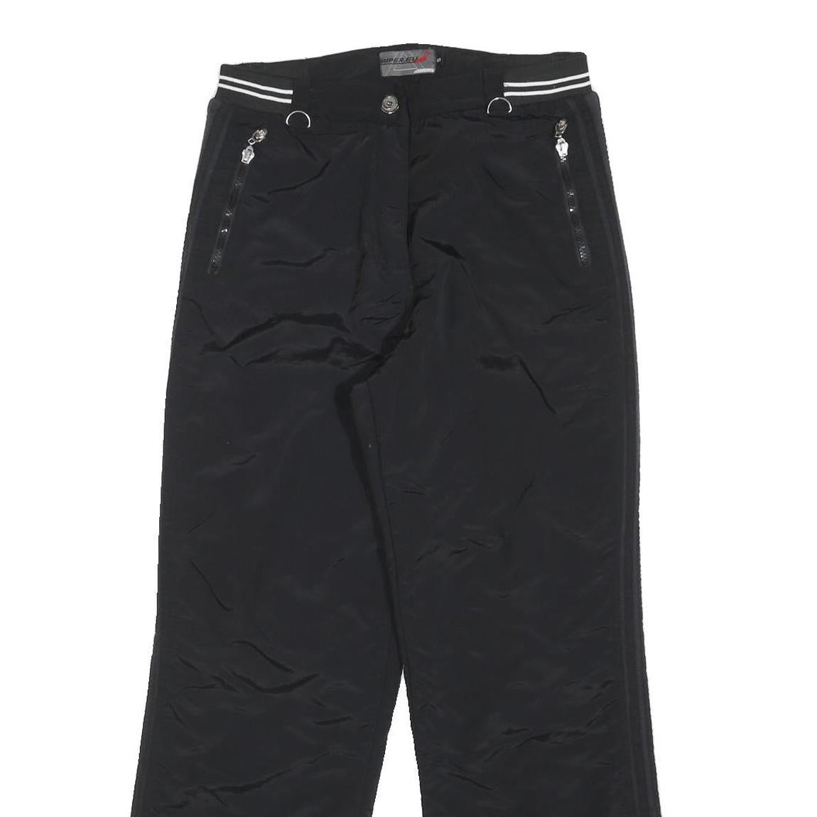 SUPER EU Womens Black Straight Leg Trousers W28 L28 Polyester Blend Woven Zip