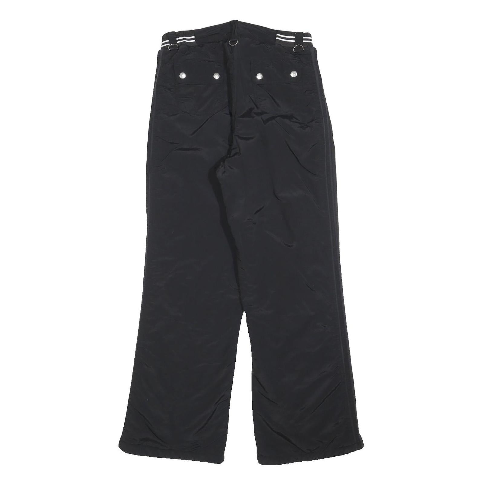 SUPER EU Womens Black Straight Leg Trousers W28 L28 Polyester Blend Woven Zip