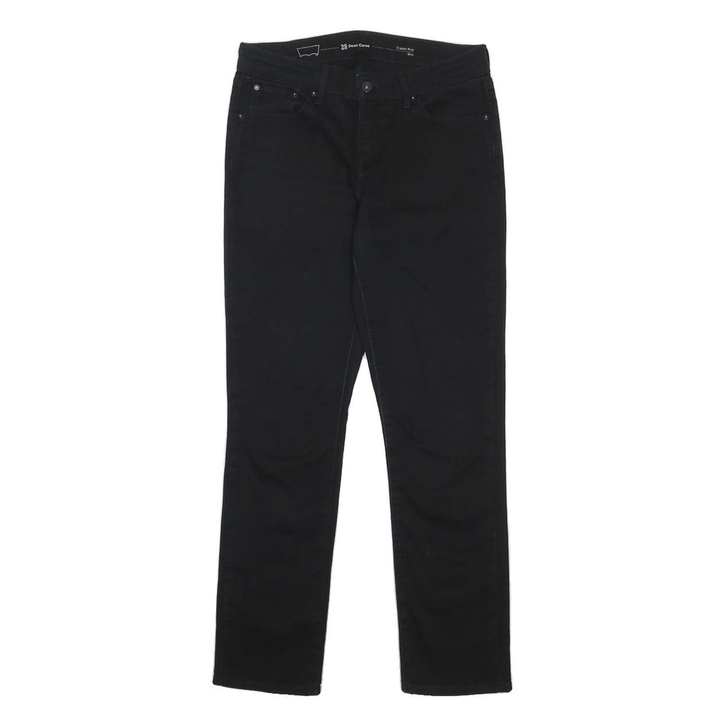 LEVI'S Womens Slim Black Denim Jeans Cotton Blend Zip W28 L30 Stylish Classic