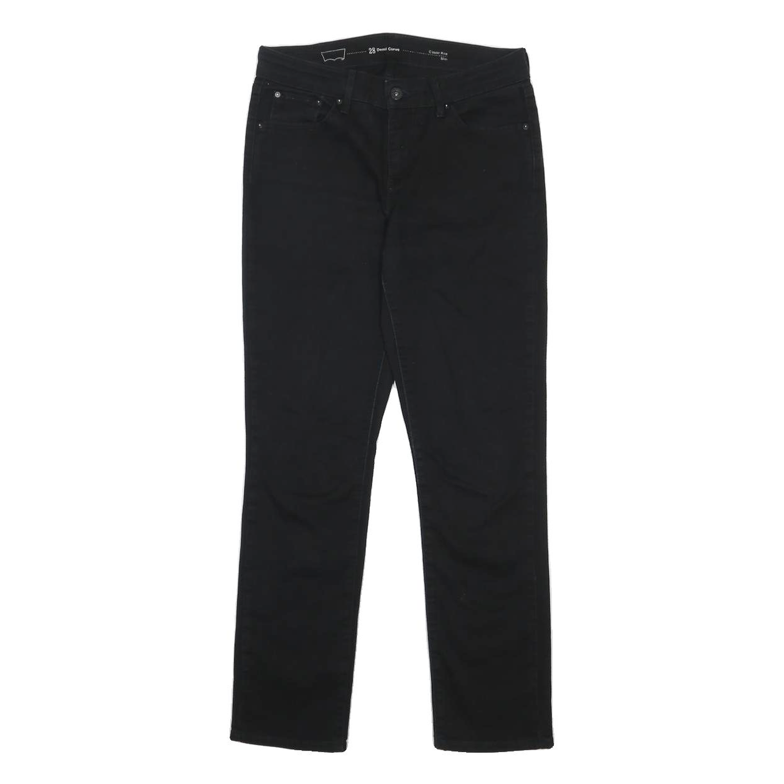 LEVI'S Womens Slim Black Denim Jeans Cotton Blend Zip W28 L30 Stylish Classic