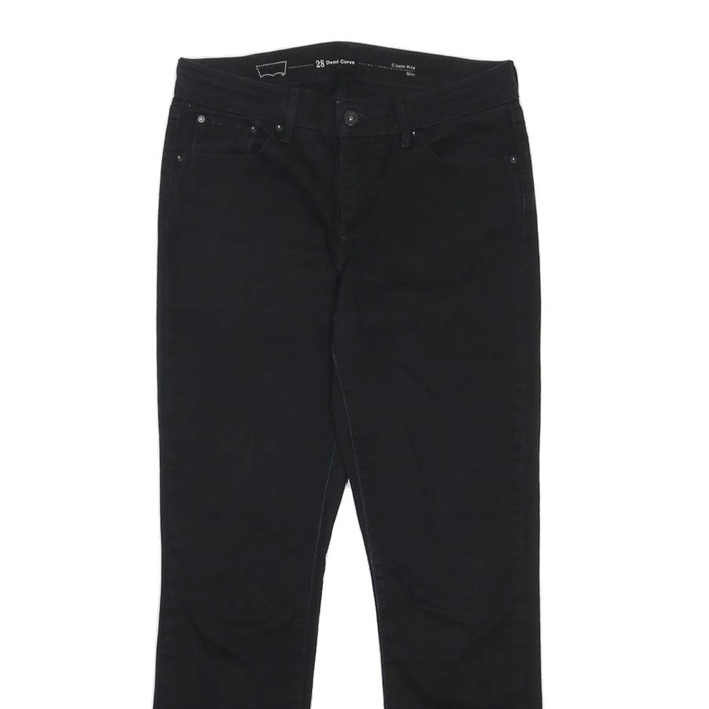 LEVI'S Womens Slim Black Denim Jeans Cotton Blend Zip W28 L30 Stylish Classic