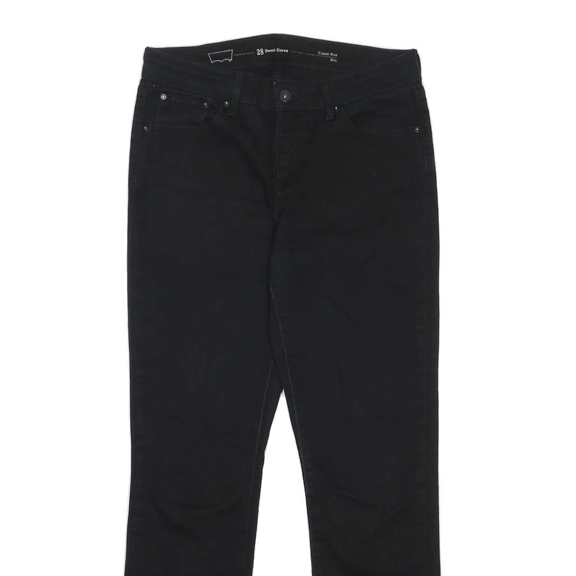 LEVI'S Womens Slim Black Denim Jeans Cotton Blend Zip W28 L30 Stylish Classic