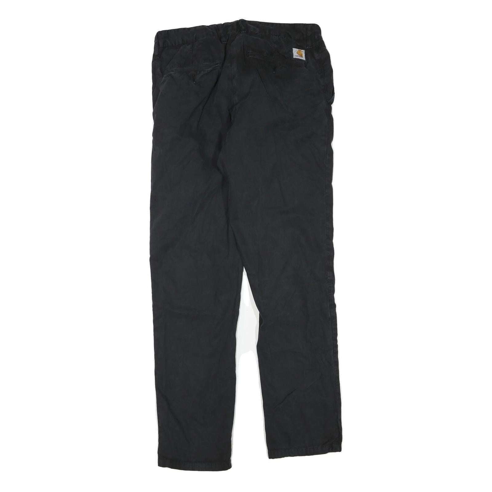 CARHARTT Mens Cotton Blend Black Regular Straight Trousers W31 L32 Workwear