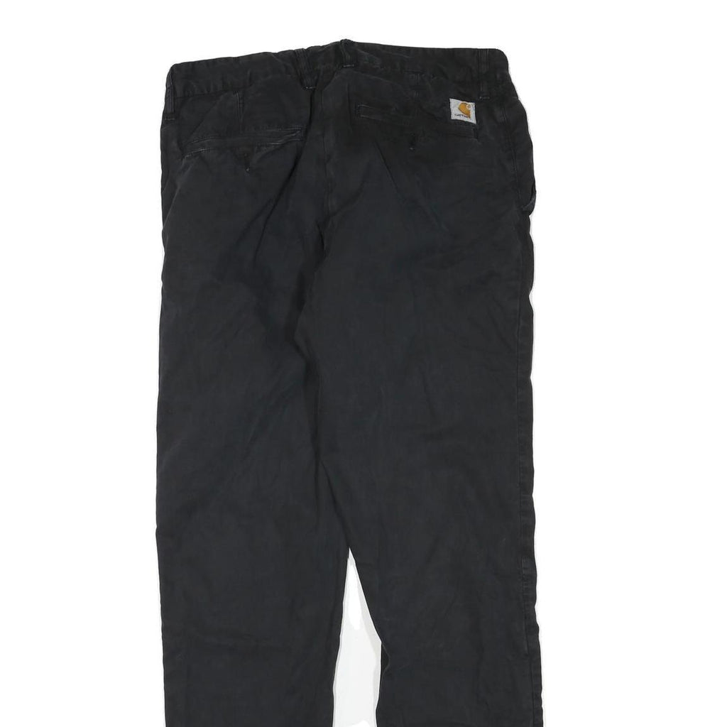 CARHARTT Mens Cotton Blend Black Regular Straight Trousers W31 L32 Workwear