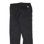 CARHARTT Mens Cotton Blend Black Regular Straight Trousers W31 L32 Workwear