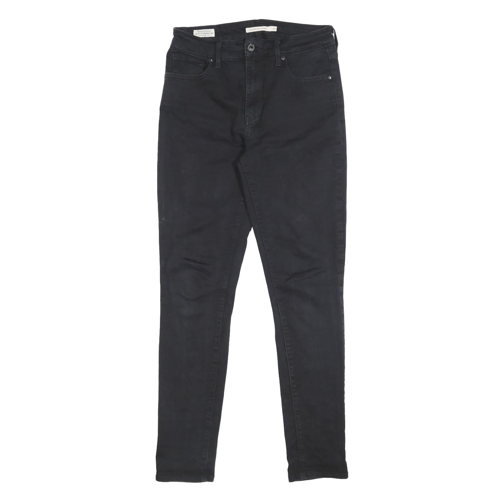 LEVI'S 721 BIG E Womens Jeans Black Slim Skinny Denim W26 L30 Stretch Cotton